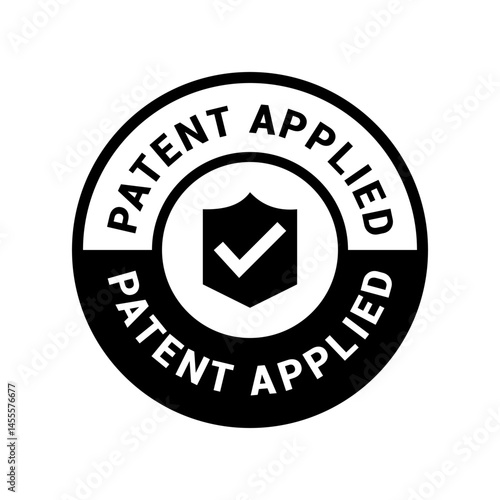 patent applied rubber stamp badge vector