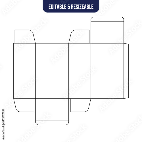 Condom box die cut and dieline editable template