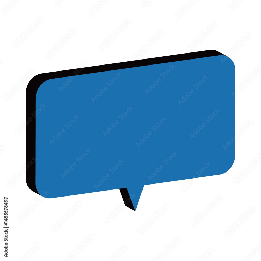 Fototapeta premium 角丸吹き出し アイソメトリック 青