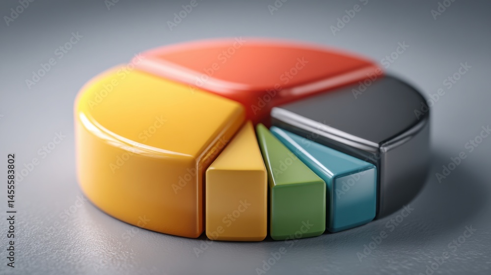 Obraz premium Dynamic and engaging pie chart illustration demonstrating credit utilization tracking in a simplified visual format