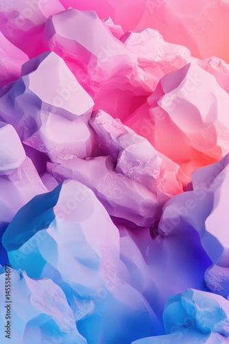 Futuristic Ice Mountains with LED Glow and Cyberpunk Aesthetic in High Fidelity