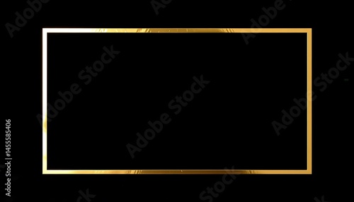 Thick Smooth Gold Frame, Solid Black Background, Elegant Gold Border, Modern Rectangular Frame, Luxurious Gold Trim, Clean Black Background, Simple Gold Frame, Golden Frame Design

