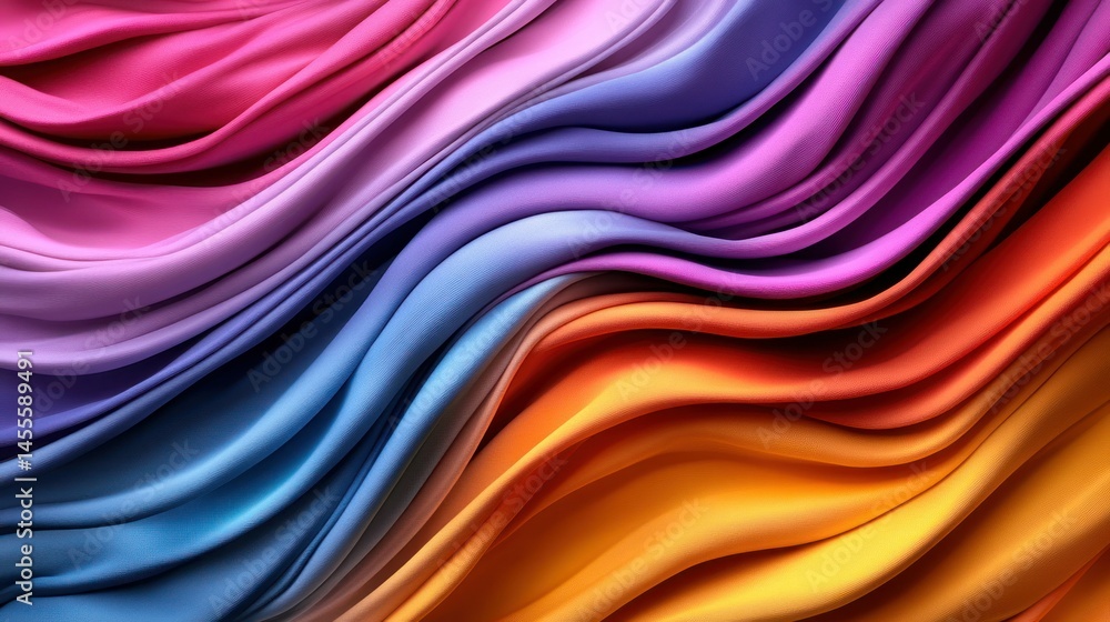 Obraz premium Abstract vibrant flowing fabrics