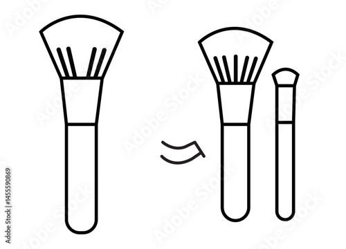 Cosmetic Makeup Brush Line Art Icons