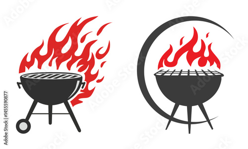 BBQ Grill Vector Illustration Set