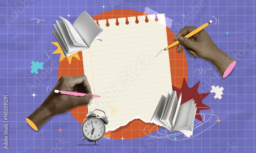 Back to school theme depicting study elements and preparedness. Vector illustration