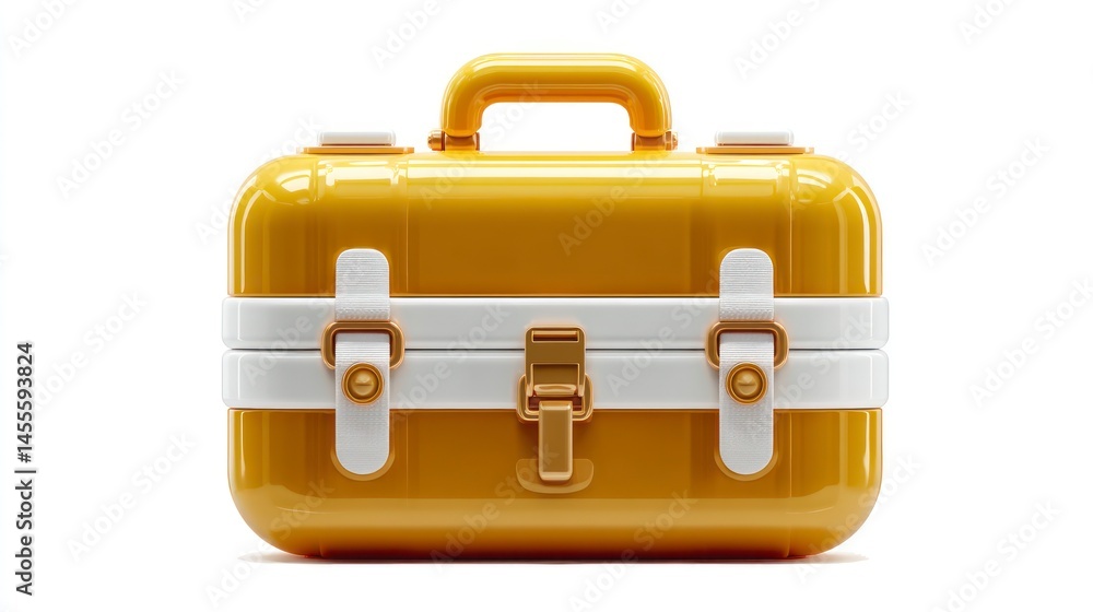 Compact Yellow Storage Case with Secure Latches and Handle for Travel Organization or Tool St Compact Yellow Storage Case with Secure Latches and Handle for Travel Organization or Tool St