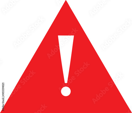 Red warning triangle symbol with exclamation mark
