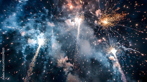 Wallpaper Mural Flag-shaped Fireworks: Patriotic flag-shaped fireworks, symbolizing national pride and unity. 
 Torontodigital.ca
