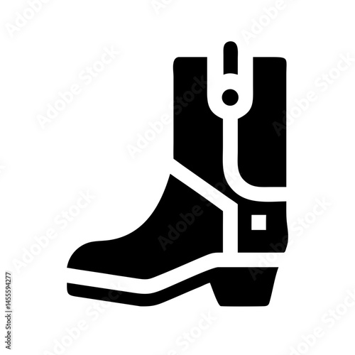 Cowboy Leather Boot Icon Design