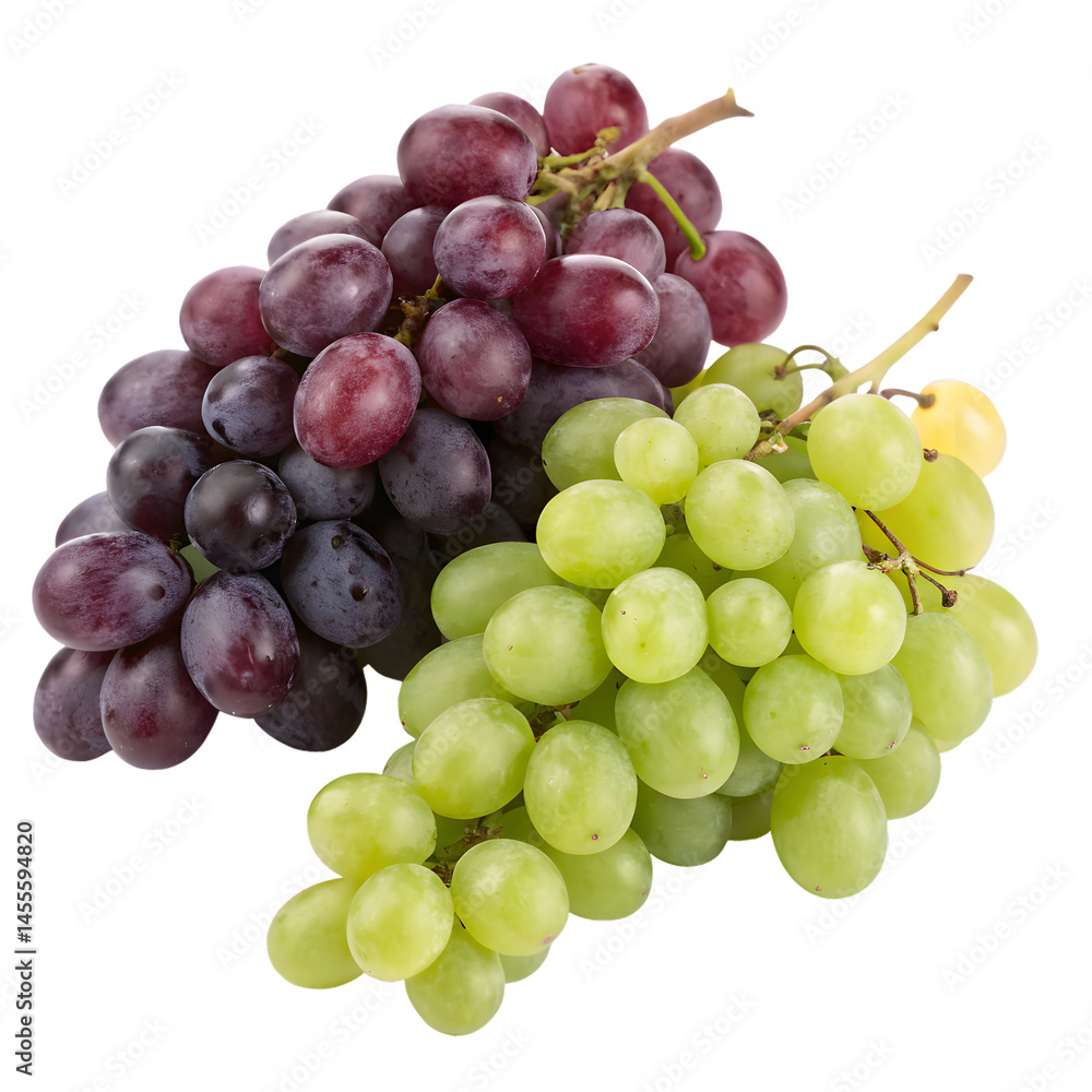 Fresh Red and Green Grape Bunches Isolated on transparent Background Fresh Red and Green Grape Bunches Isolated on transparent Background