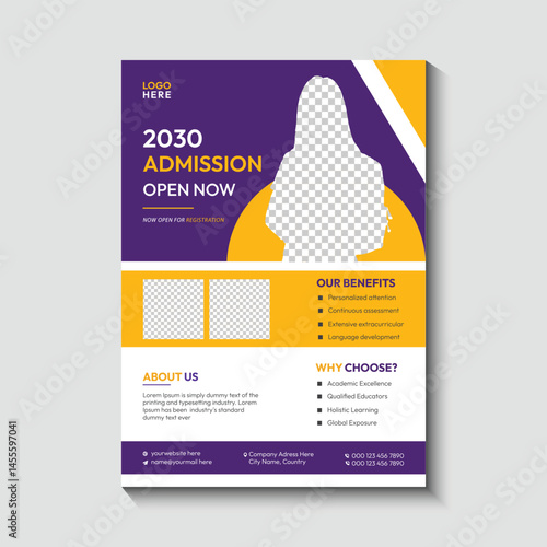 school education admission flyer design template