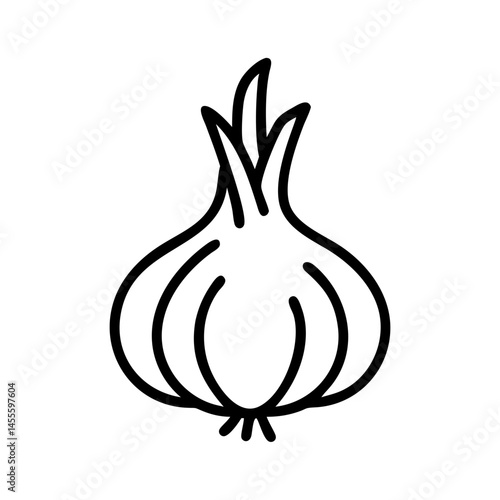Fresh Onion Vegetable Icon Design