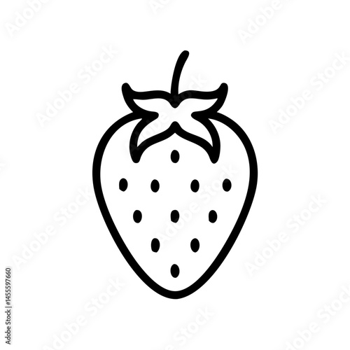 Fresh Strawberry Fruit Icon Design