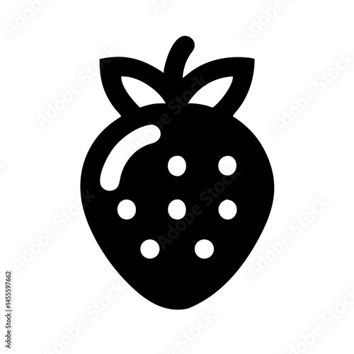 Fresh Strawberry Fruit Icon Design