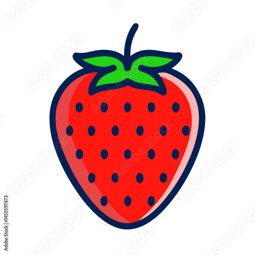 Fresh Strawberry Fruit Icon Design