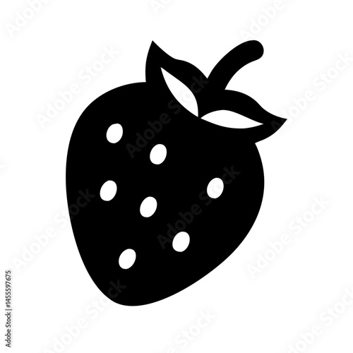 Fresh Strawberry Fruit Icon Design