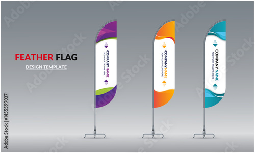 Corporate Business wave feather flag design
