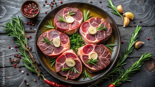 Wallpaper Mural Ossobuco Beef with Spices and Fresh Herbs, herbs, rosemary,  herbs, rosemary,beef ossobuco, beef shank Torontodigital.ca