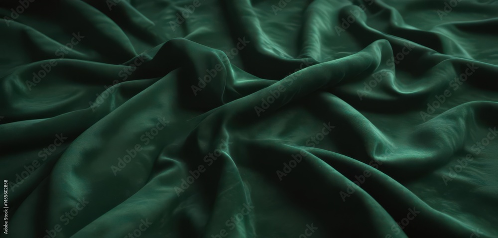 Fototapeta premium Deep emerald green velvet textile Elegant, plush surface, ideal for design , photography, emerald green, background