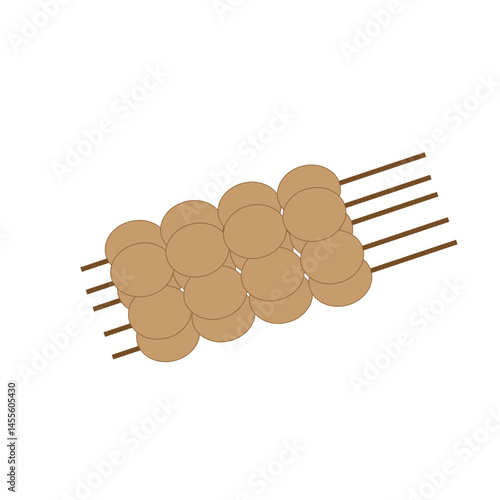 sate telur puyuh logo icon illustration flat