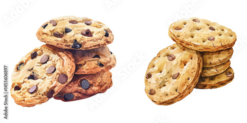 cookies watercolor vector illustration
