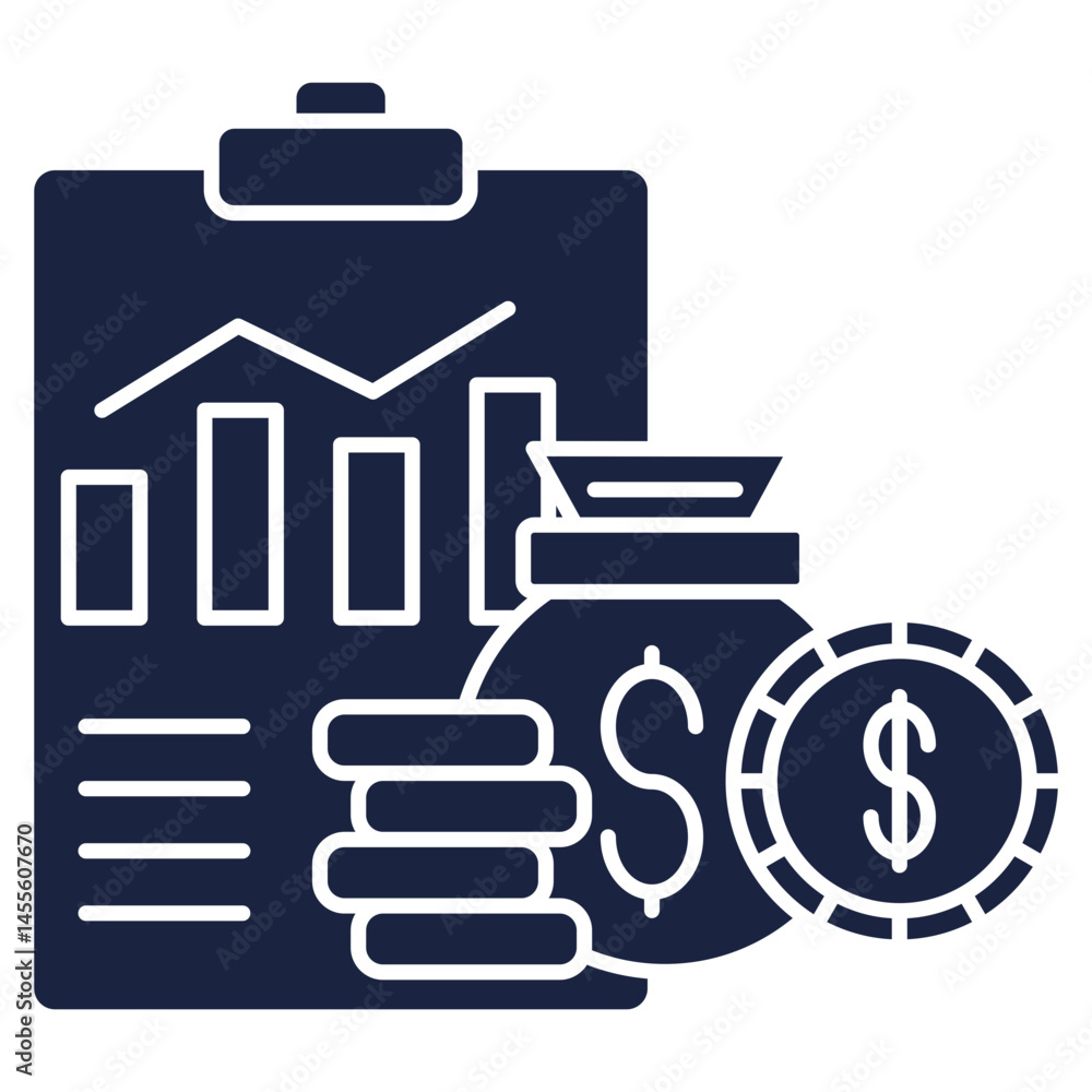 Obraz premium Profit icon blue style