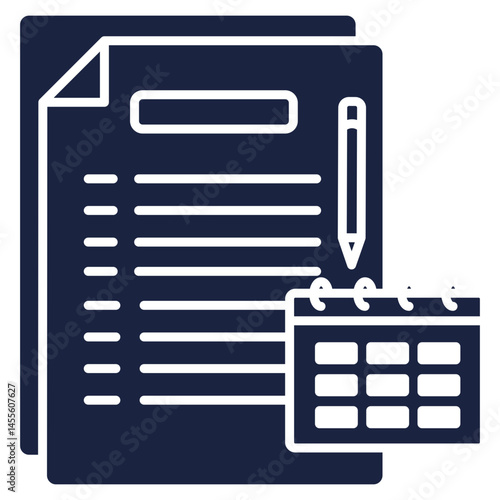 Task planning icon blue style