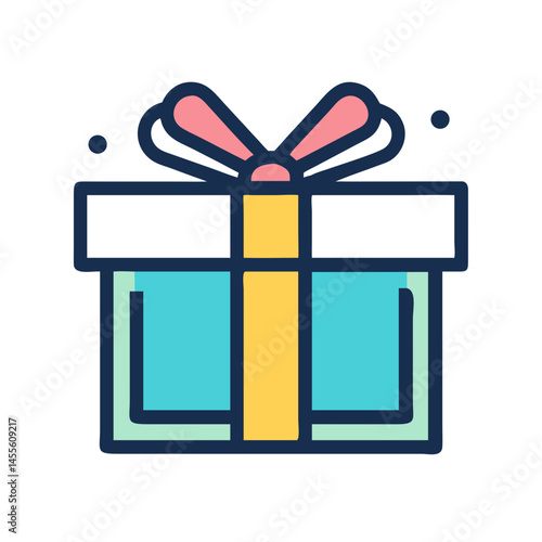 Gift Box with Ribbon Icon Design