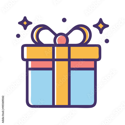 Gift Box with Ribbon Icon Design