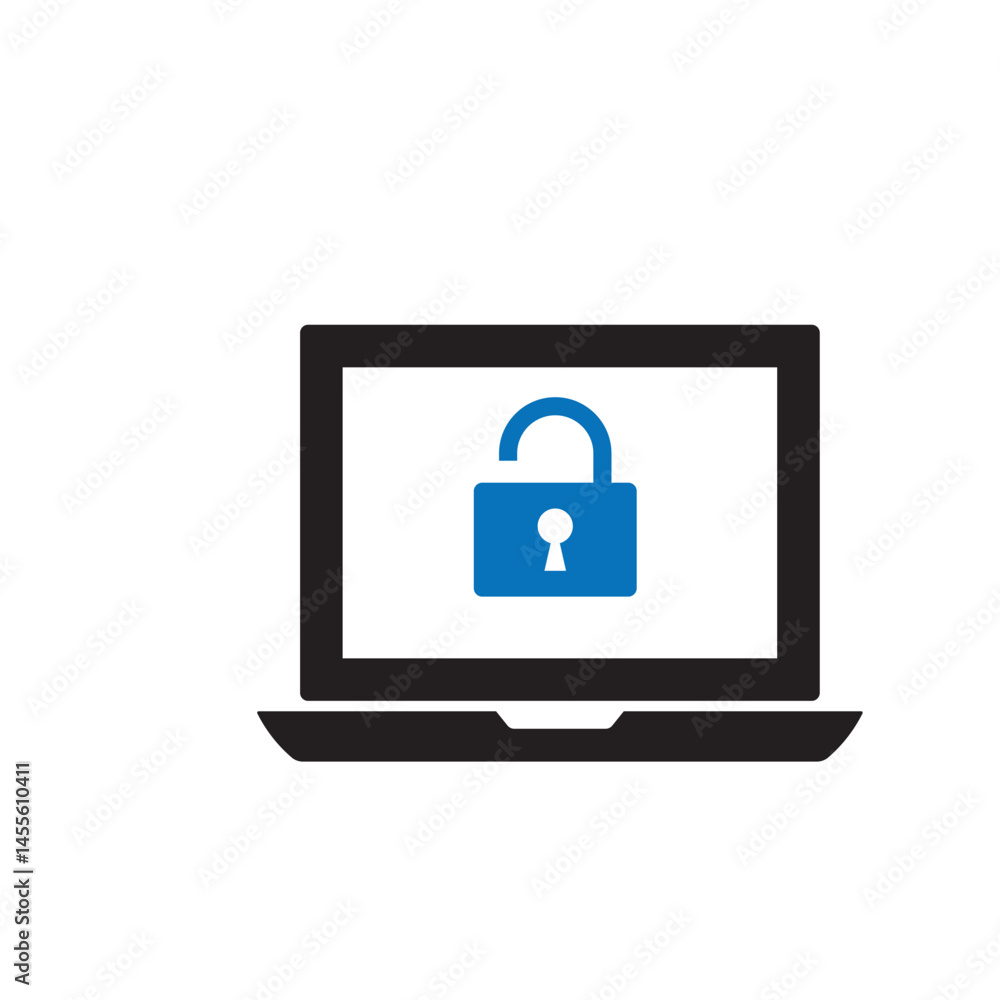 computer security logo icon illustration flat computer security logo icon illustration flat