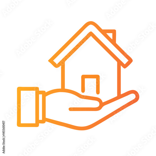 Hand Offering House Shelter Icon Design