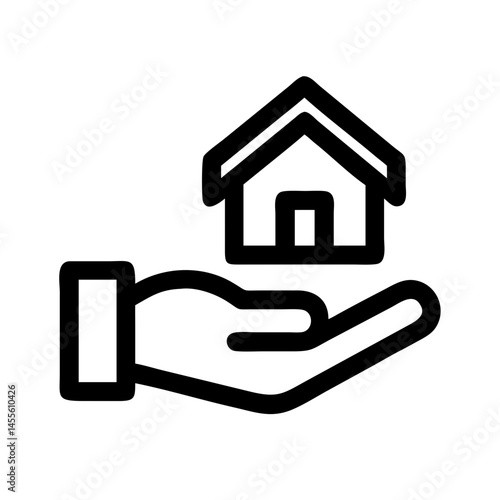 Hand Offering House Shelter Icon Design
