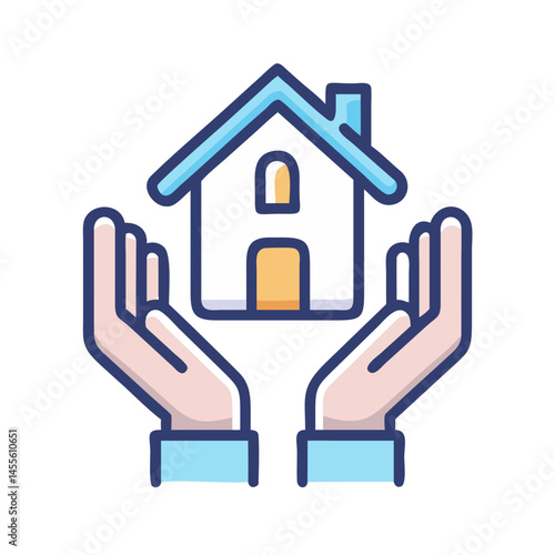 Hands Supporting House Shelter Icon Design