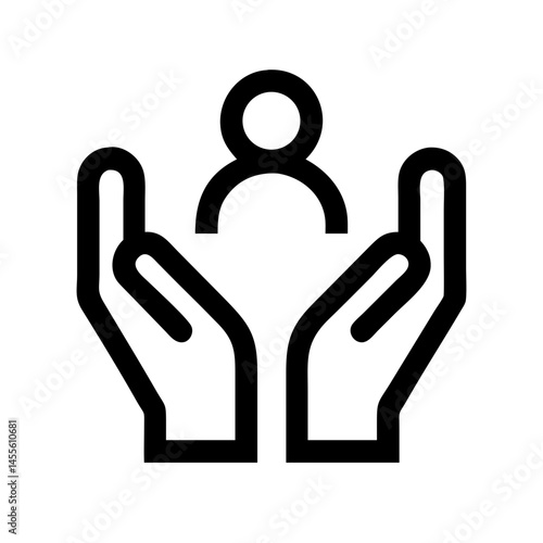 Hands Supporting Person Help Icon Design