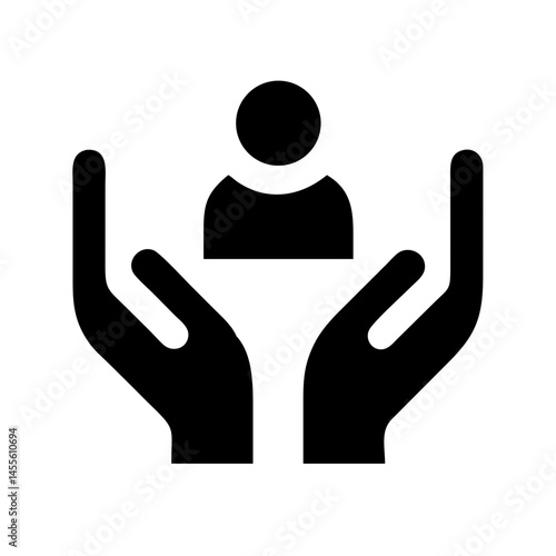 Hands Supporting Person Help Icon Design
