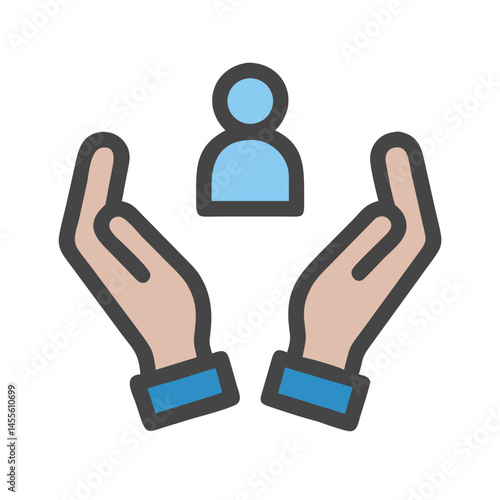 Hands Supporting Person Help Icon Design