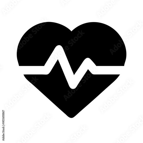 Heartbeat Inside Heart Health Icon Design