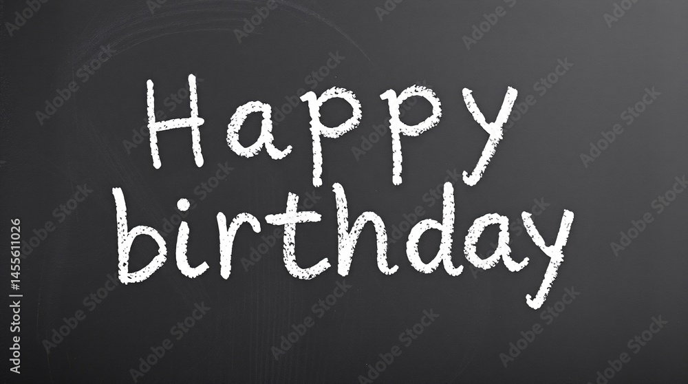 Happy birthday chalk effect text on a chalkboard. Happy birthday chalk effect text on a chalkboard.