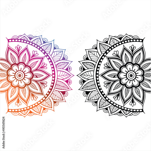 Explosao de Cores  Mandala Vetorial Premium para Criatividade e Bem-Estar