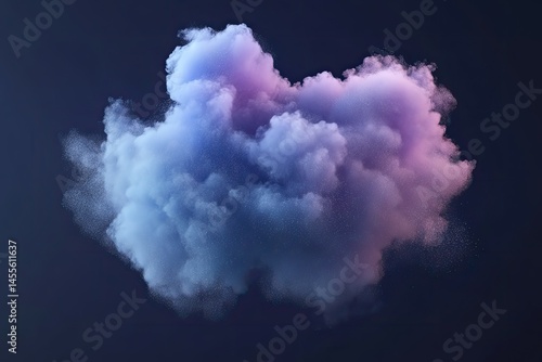 Abstract cloud formation, vibrant colors, digitally rendered, ethereal, soft texture