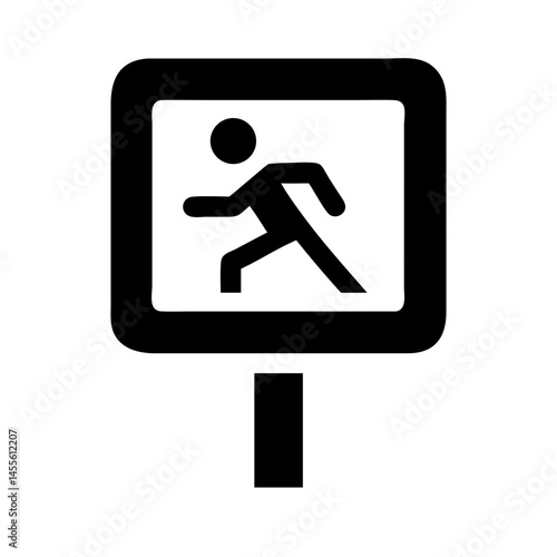Jogging Area Pathway Sign Icon Design