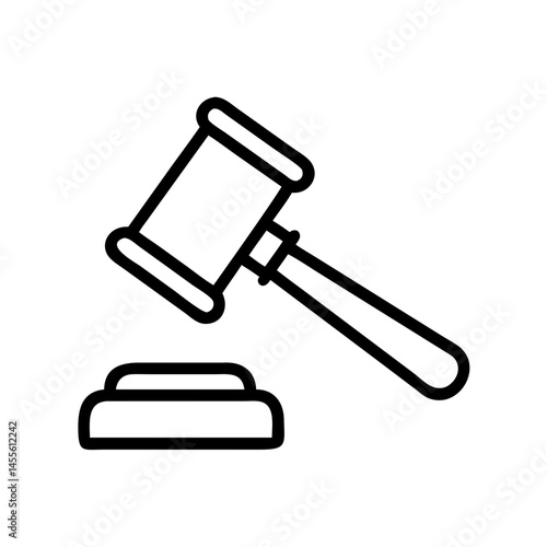 Judge Gavel Legal Decision Icon Design
