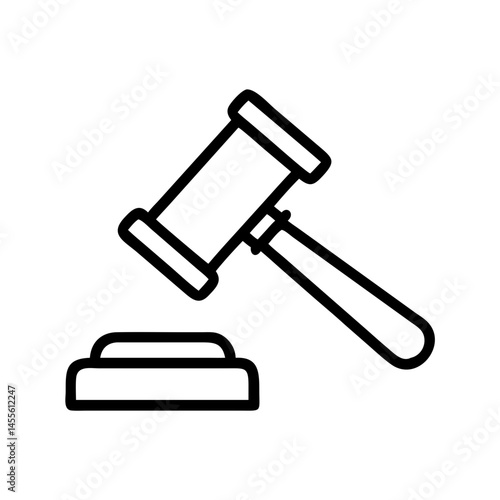 Judge Gavel Legal Decision Icon Design