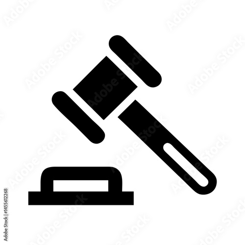 Judge Gavel Legal Decision Icon Design