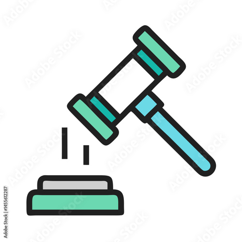 Judge Gavel Legal Decision Icon Design