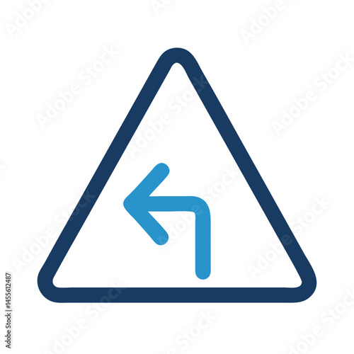 Left Turn Warning Signal Icon Design