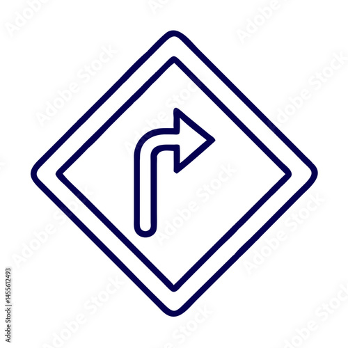 Left Turn Warning Signal Icon Design
