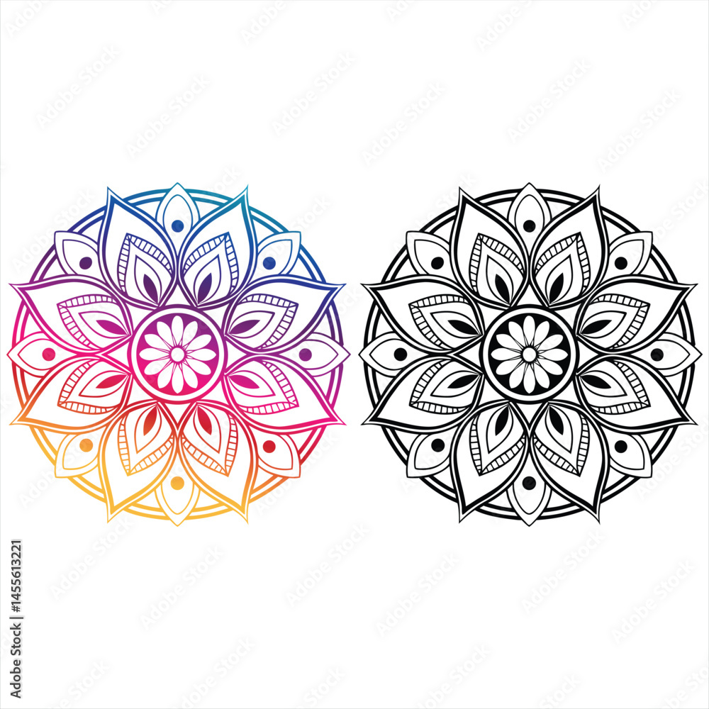Mandala Colorida arte Vetorial Premium para Inspiração e Criatividade