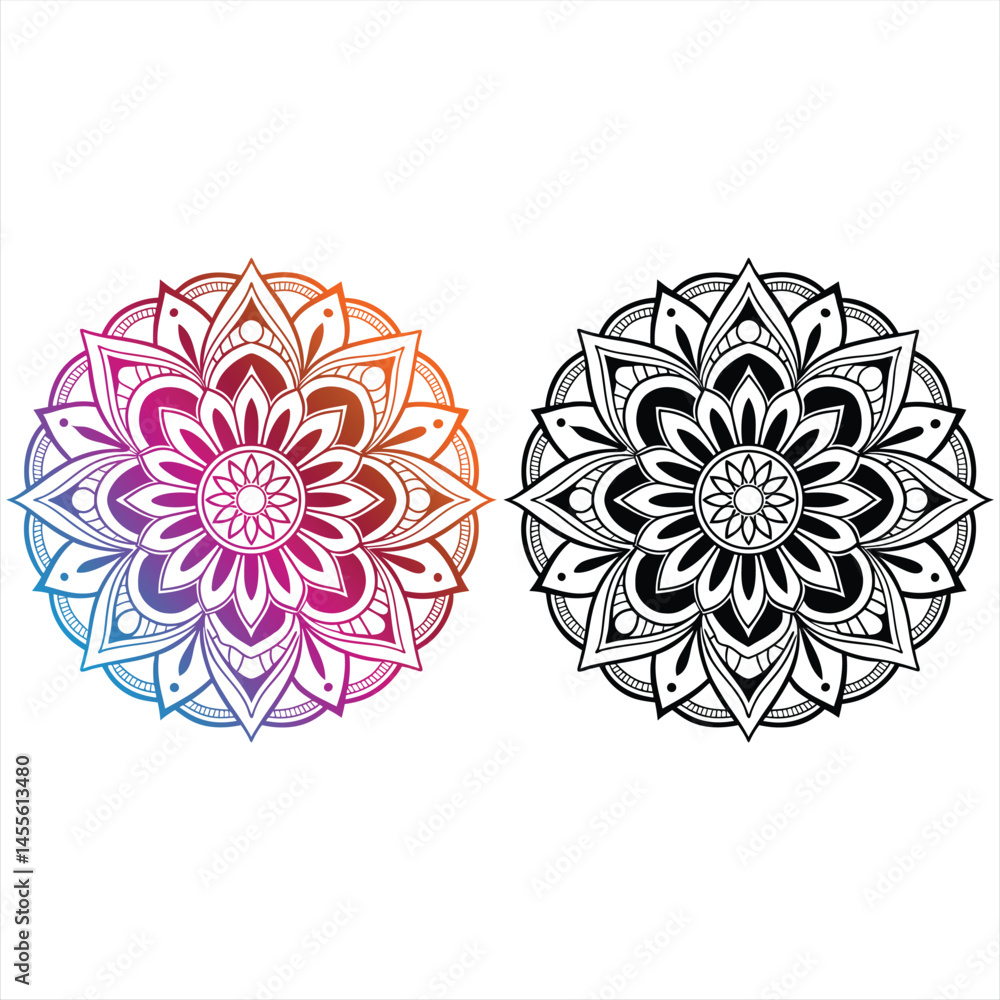 Mandala Colorida arte Vetorial Premium para Inspiração e Criatividade